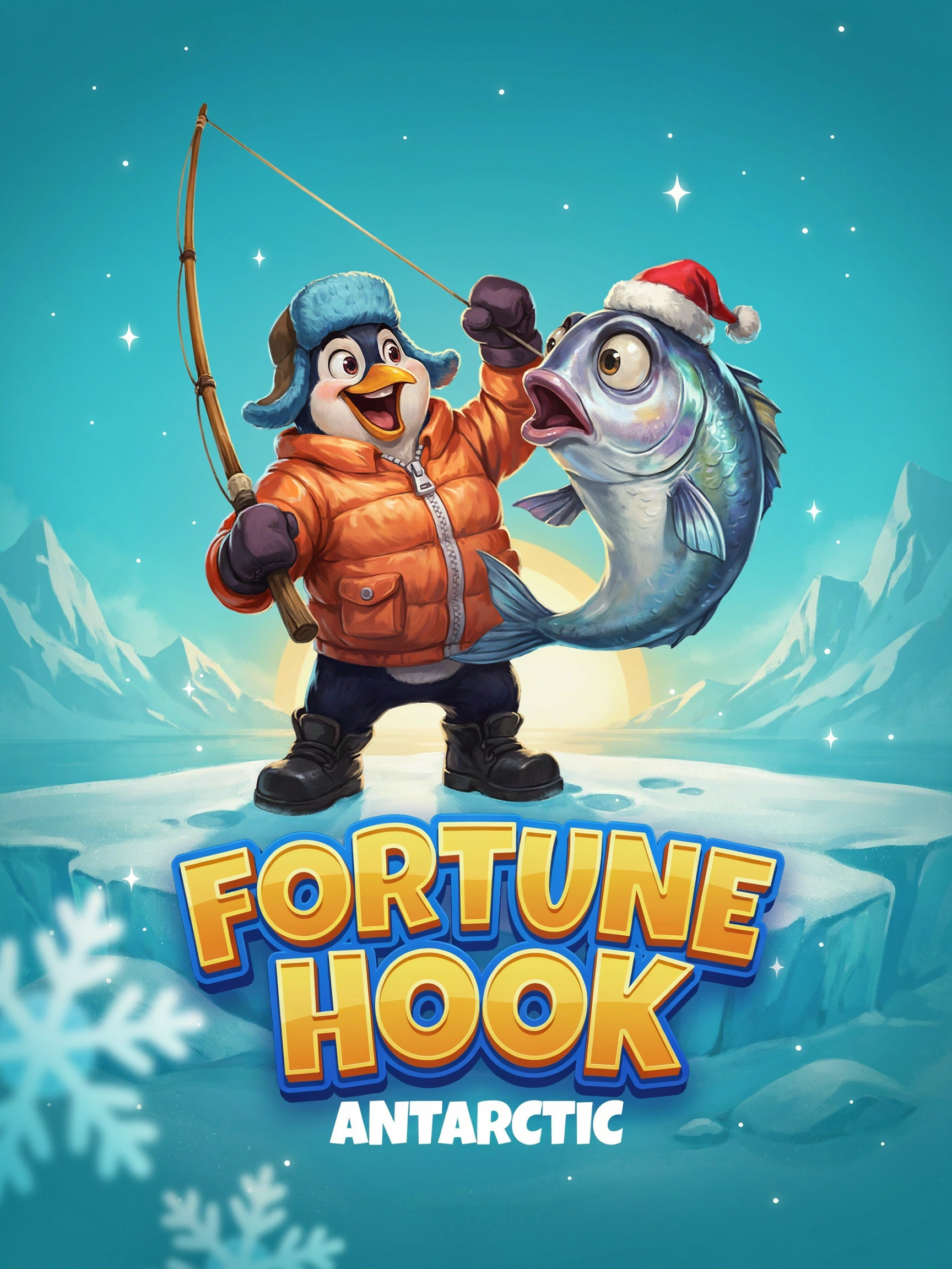 Promo art for the Fortune Hook Antarctic pokie